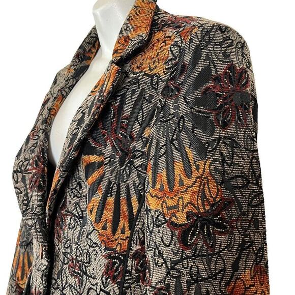 Coldwater Creek Womens Whimsigoth Velvet Floral Suit Jacket Blazer Ribbed sz S - Picture 10 of 16